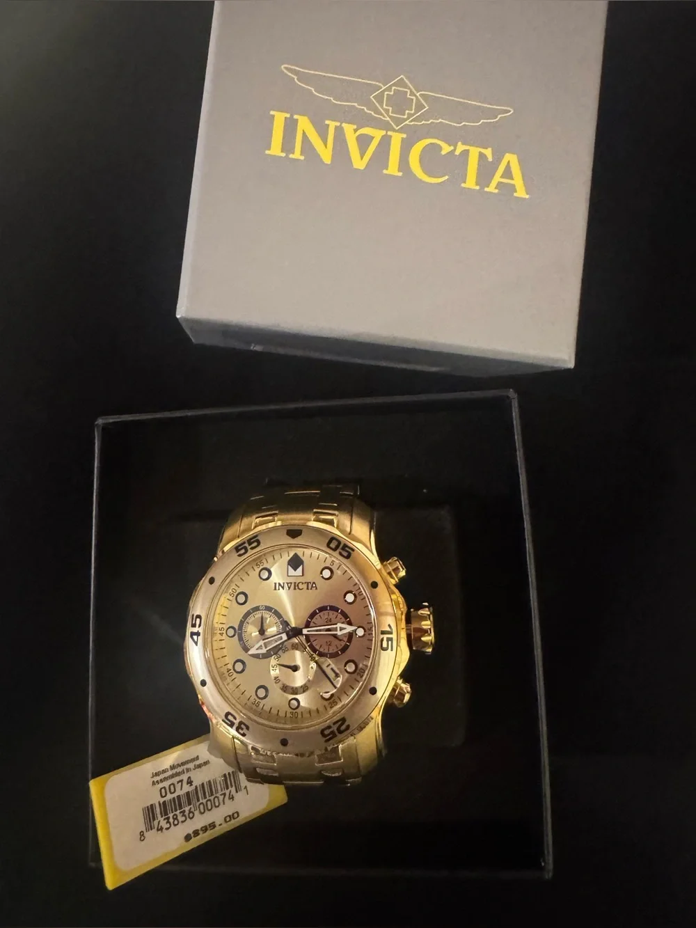 Invicta $895 Gold Tone Men's Chronograph Watch with Champagne Face Dial - SEXY